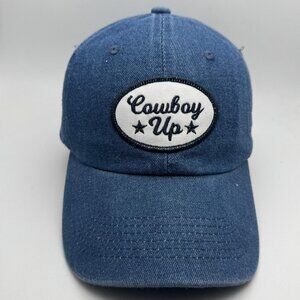 Cowboy Up Eikos Hat Cap Strap Back One Size Denim Patch Western Dad Hat Mens
